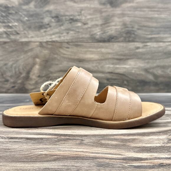 NIB Born Henna 8M Comfort Leather Slide Sandals Natural - Picture 6 of 13